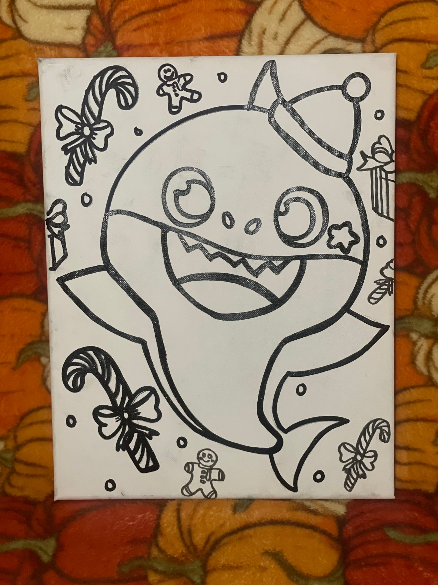 Baby Shark🎄 Pre Drawn Canvas Kit