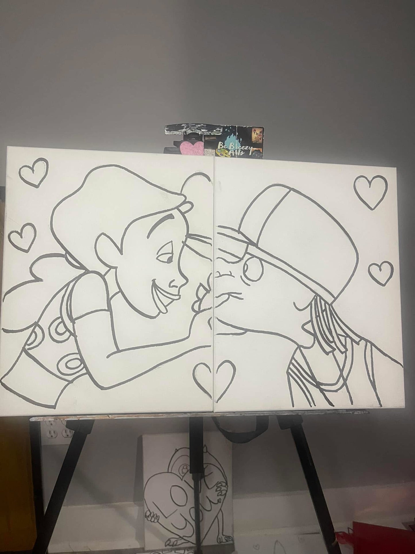 Penny & 15Cent❤️ Couple Pre Drawn Canvas Kit