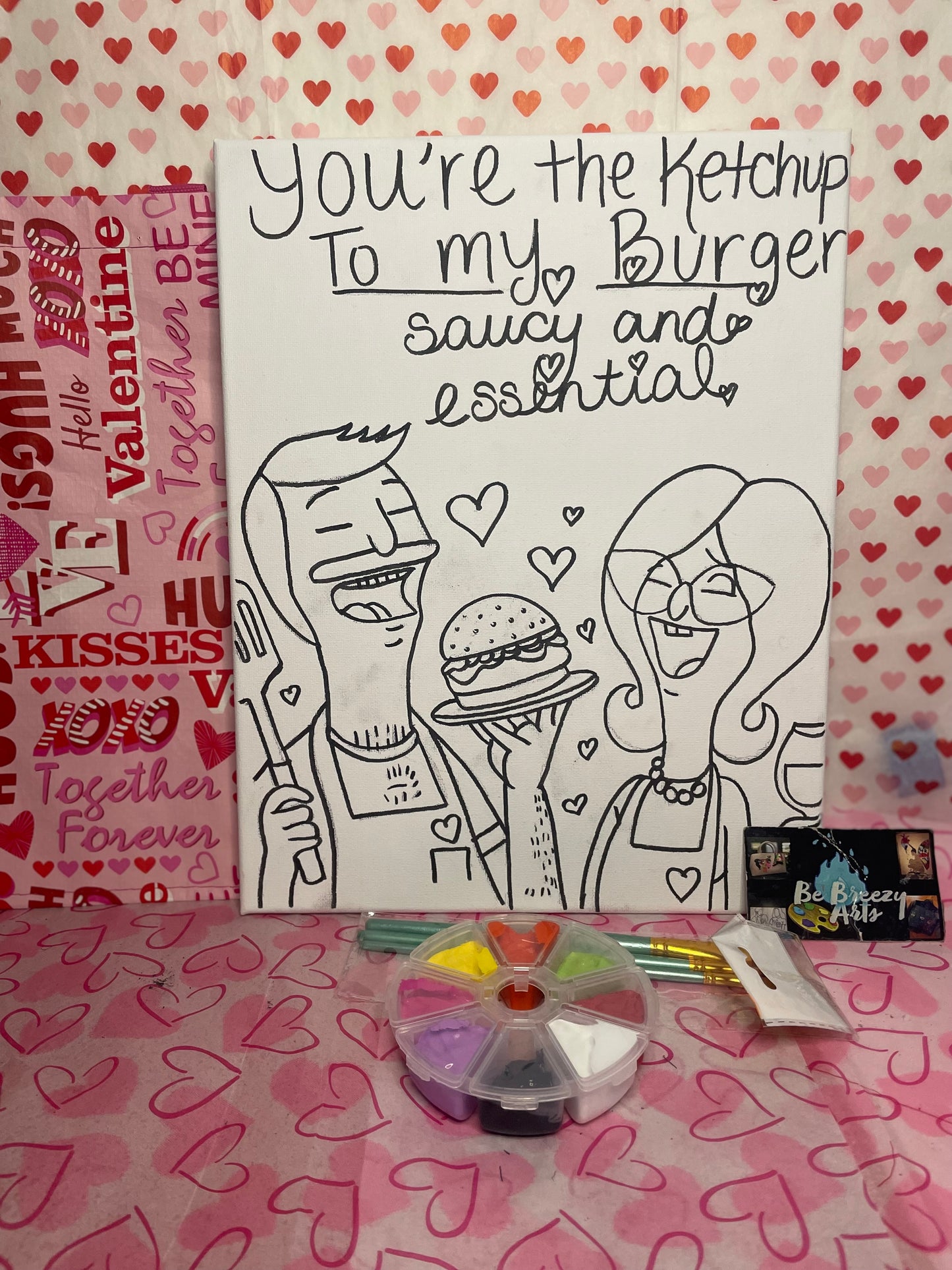 Bob’s Burger❤️ Pre Drawn Canvas Kit