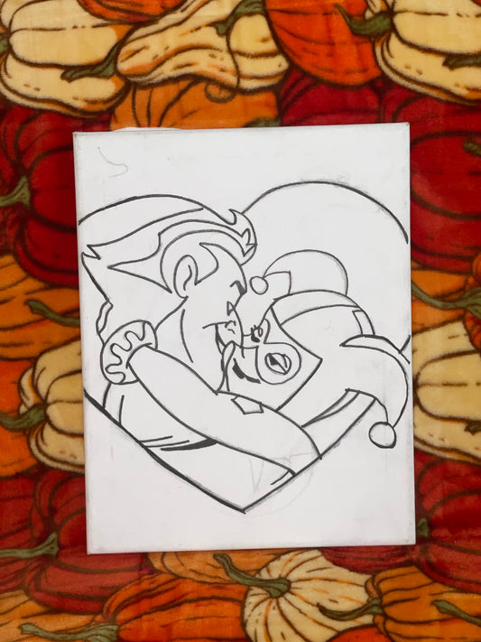 Joker & Harley❤️ Pre Drawn Canvas Kit